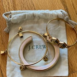J.Crew Set Gold Tone Bangles- w Charms